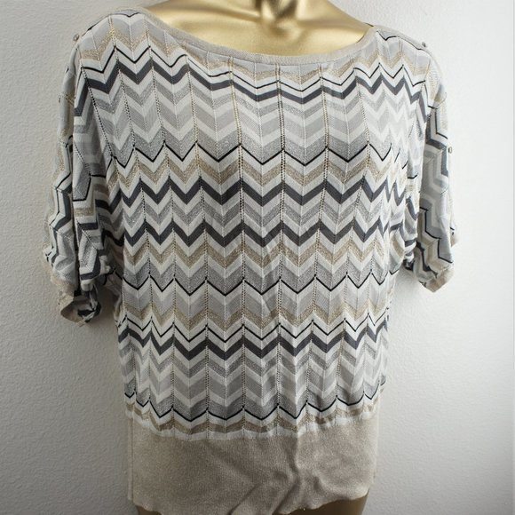 White house black market zig zag sweater size L - Picture 2 of 5